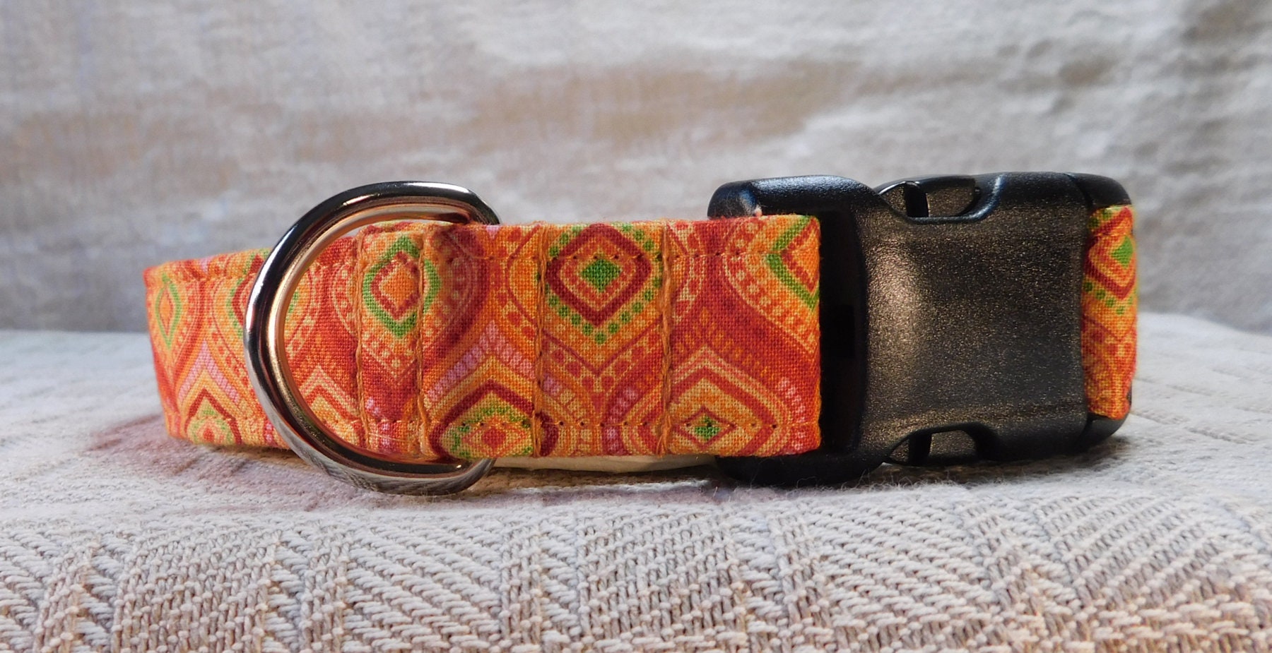 Orange Dog Collar / Unique Dog Collar / Cool Dog Collar / Boho Etsy