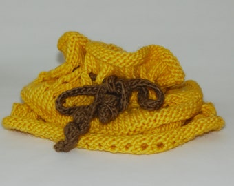 Yellow Shoulder Wrap, Super Soft Capelet, Chunky Knit Cowl Scarf