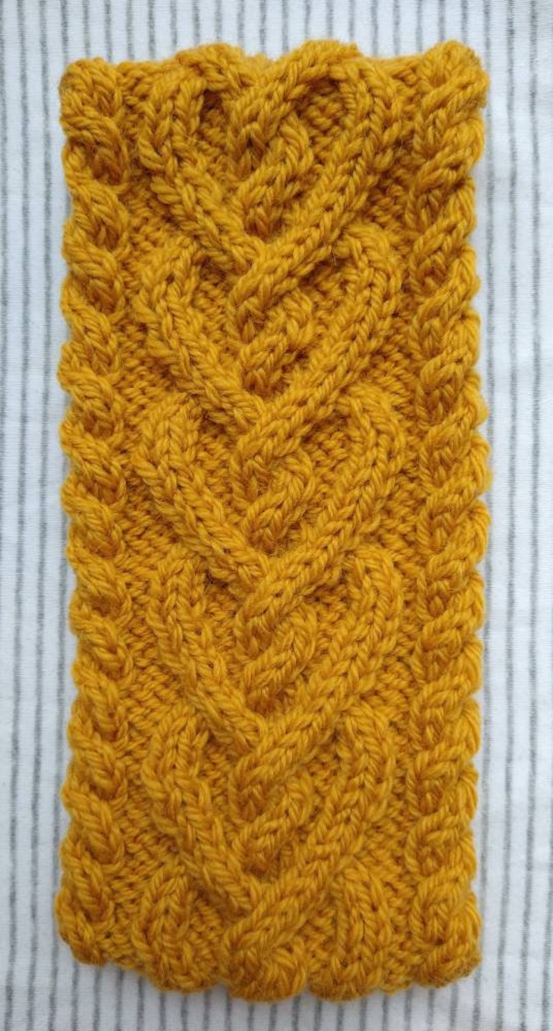 Bandeau en laine/alpaga, cache-oreilles pour femme, bandeau chaud tressé, bandeau en tricot torsadé coeur, serre-tête, marron clair, gris, orange Mustard Yellow