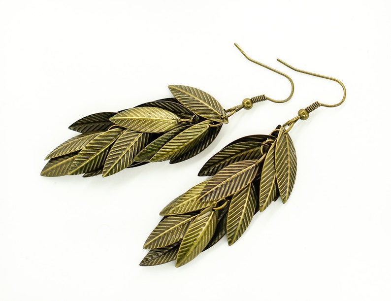 Dangle earrings Leaf earrings Boho jewelry Tribal jewelry Mother in law gift for daughter gift for sister birthday gift for grandma gift her
