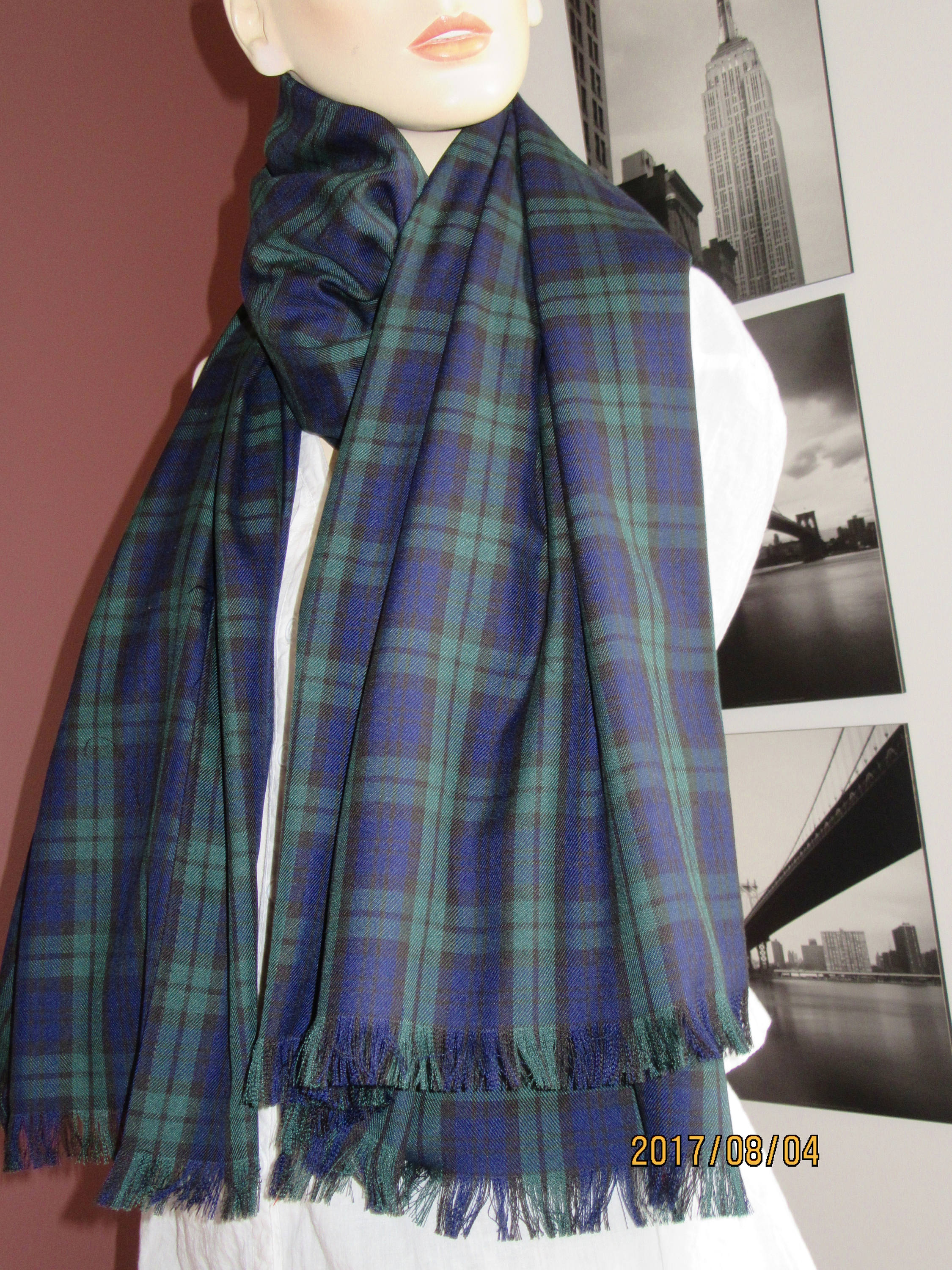 Blanket ScarfPlaid Scarf Black Watch Plaid Fringed Etsy