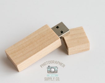 Wood/Wooden USB 2.0 / USB 3.0 Flash Drive 4GB Capacity with Magnet Top