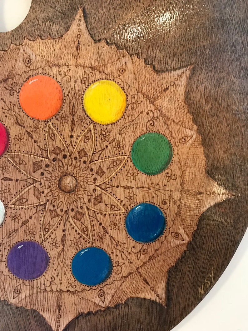 Unique Wall Decoration, Wood Burning and Painting on Wood Palette Etsy