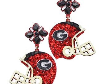 Glitter Football G Helmet Earrings