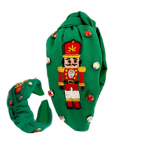 Green Nutcracker Beaded Headband Green Nutcracker Beaded Headband