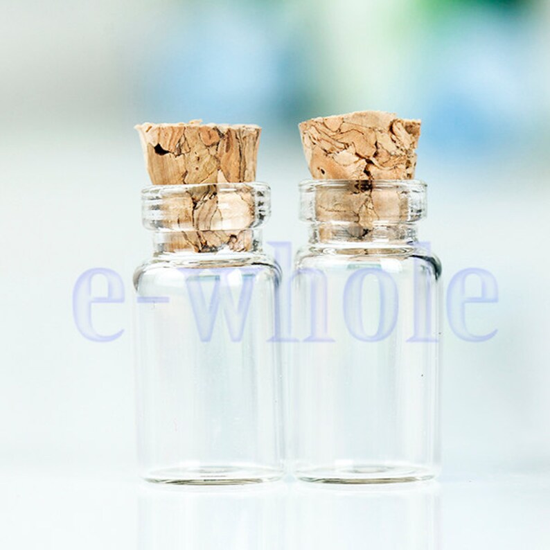 Nueva venta por mayor 100 un 2 Ml 16x35mm minúsculo Transparente Botella De Vidrio Frasco Con Corcho