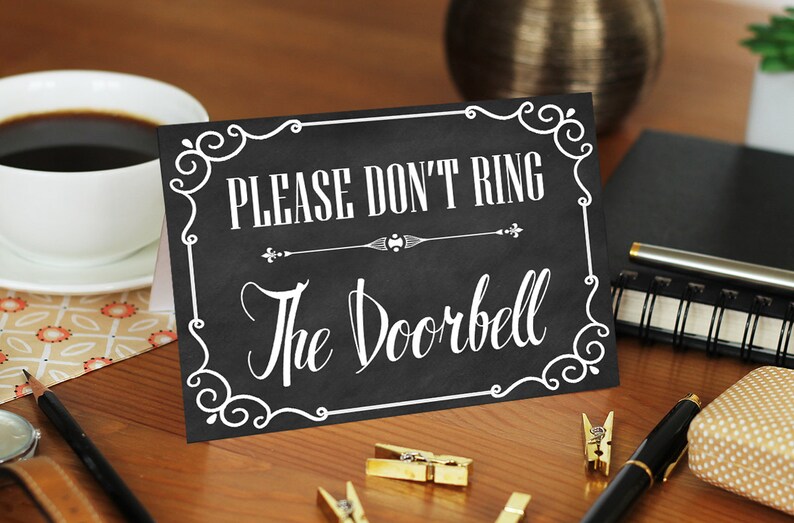 Please Do Not Ring Doorbell Sign Do Not Ring Doorbell Front Etsy