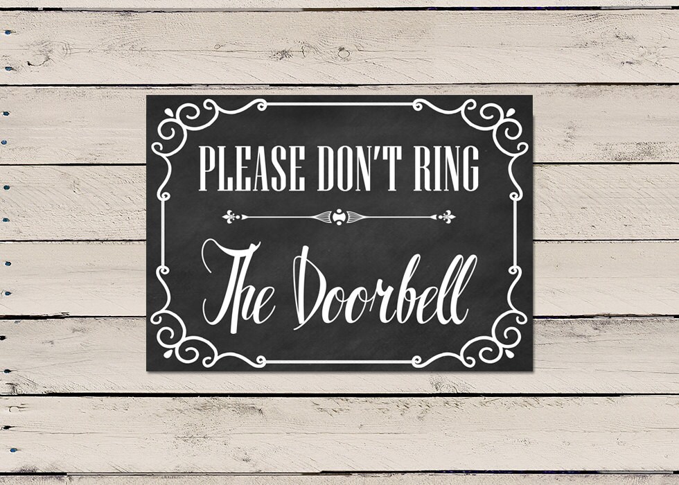 Please Do Not Ring Doorbell Sign Do Not Ring Doorbell Front Etsy