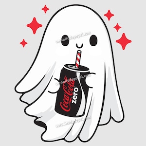 Zero Soda Ghost PNG | Funny Halloween | Fall Png | Little Ghosts Drink Png | Halloween Gift | Cute Ghost Halloween Png | Quirky Ghost Design