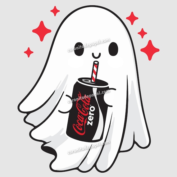 Zero Soda Ghost PNG | Funny Halloween | Fall Png | Little Ghosts Drink Png | Halloween Gift | Cute Ghost Halloween Png | Quirky Ghost Design