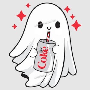 Diet Soda Ghost PNG | Funny Halloween | Fall Png | Little Ghosts Drink Png | Halloween Gift | Cute Ghost Halloween Png | Quirky Ghost Design