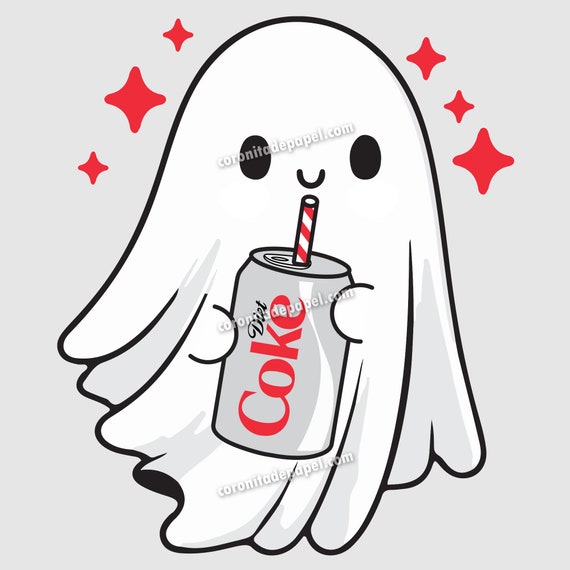 Diet Soda Ghost PNG | Funny Halloween | Fall Png | Little Ghosts Drink Png | Halloween Gift | Cute Ghost Halloween Png | Quirky Ghost Design