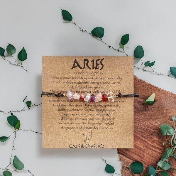 Aries Zodiac Bracelet Adjustable Custom Gift For Him Gift For Her