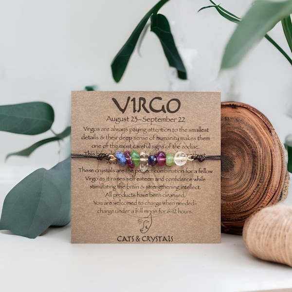 Virgo Zodiac Bracelet Adjustable Custom Gift For Him Gift For Her