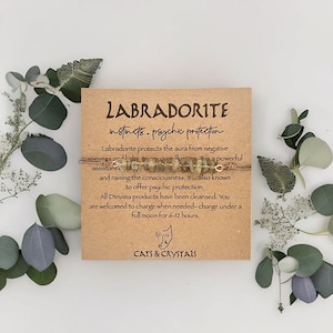 Labradorite for Empaths, Psychic protection & instincts Crystal  Bracelet