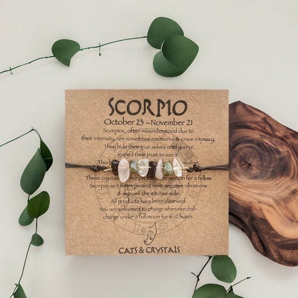 Scorpio Zodiac Bracelet Adjustable Custom Gift For Him Gift For Her