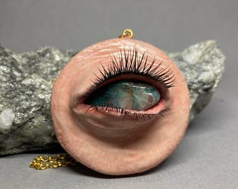 For Clear Communication | Sea Witch Chrysocolla Mermaid's Eye Talisman | By Hugahag