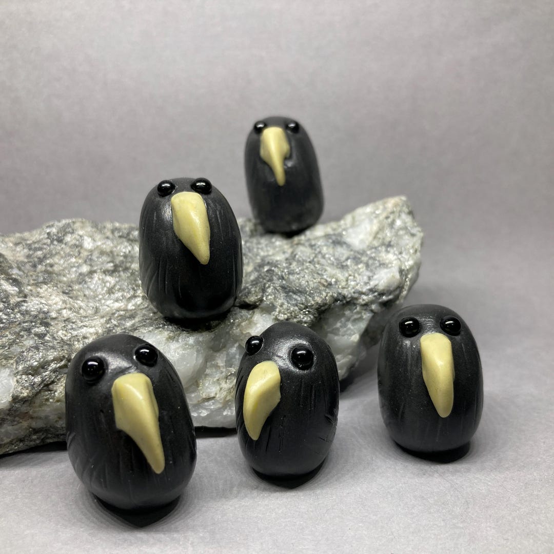 Polymer Clay Crow Figurine: Random Mini Rook Animal Totem - Etsy
