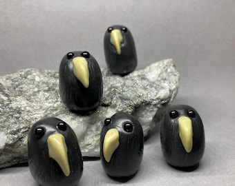 Polymer Clay Crow Figurine: Random Mini Rook Animal Totem