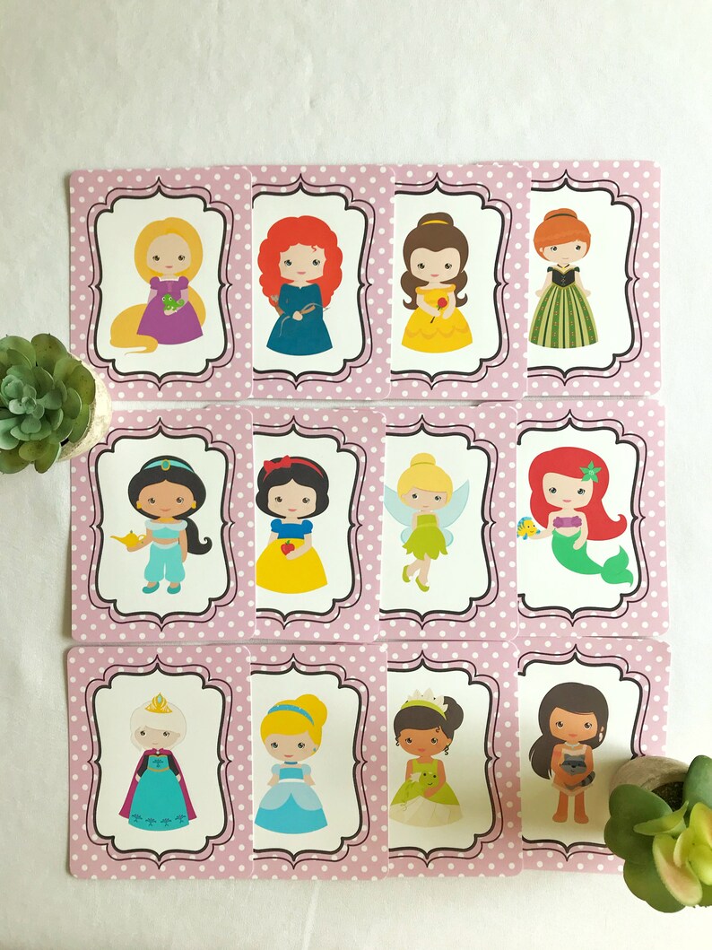 Disney Princess Memory Game Princess Card Game Easter Card Etsy