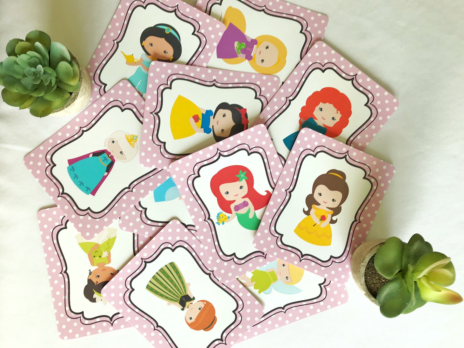 Disney Princess Memory Game Princess Card Game Easter Card Etsy