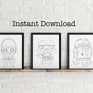 Nursery Wall Art, Star Wars Gift, Star Wars Prints, Star Wars Set, Star Wars Wall Art, Printable Wall Art, Digital Prints, Boys Printable