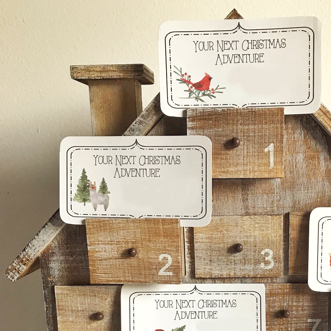 Blank Advent Calendar Cards INSTANT DOWNLOAD, Christmas Advent Calendar ...