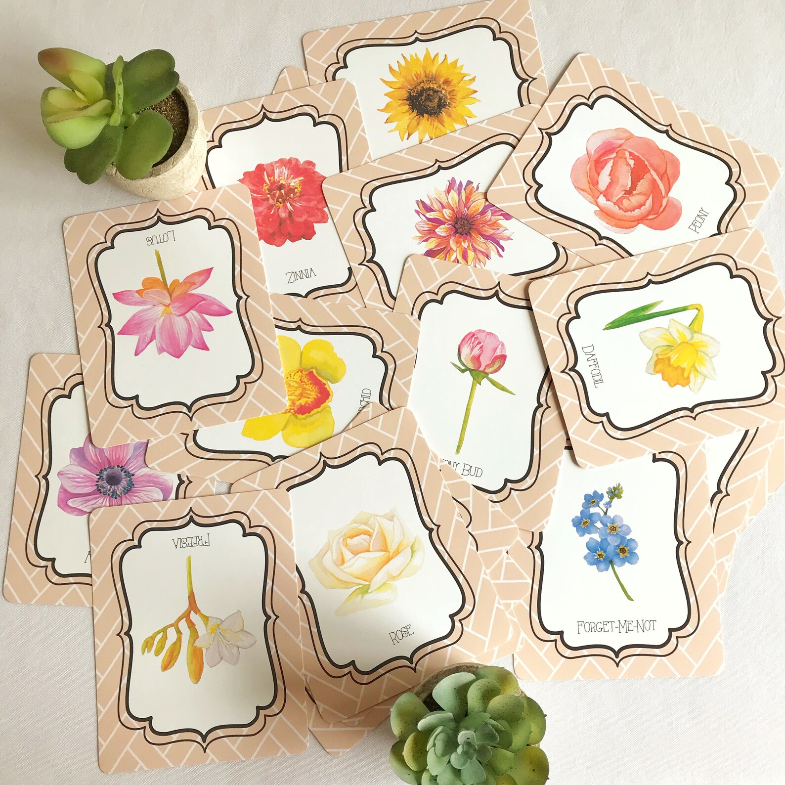 Flower Inspired Memory Game Flower Memory Game Flower Game Etsy