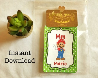 Super Mario Brothers ABC Karten Set - Alphabet Karten, Super Mario Bros Kinderzimmer, Super Mario Kinderzimmer Kunst, Mario Bros Spielzimmer,