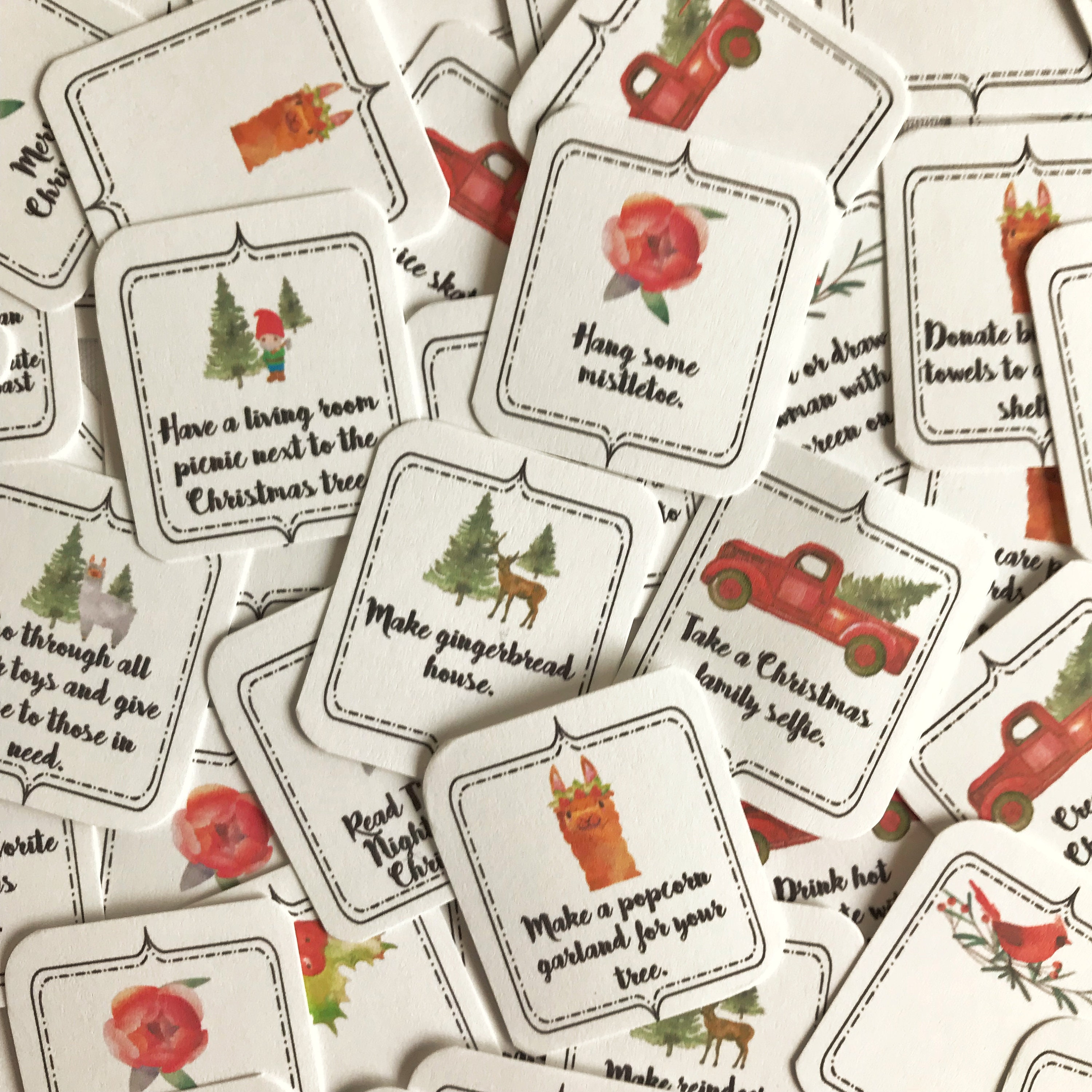 Advent Calendar Cards Christmas Adventure Cards Christmas Etsy