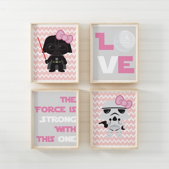 Star Wars Girls Room Art Star Wars Nursery Art Star Wars Etsy