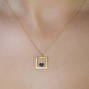 Unieke hartketting, 9K, 14K, 18K, massief goud, geometrische liefdessieraden