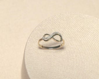 Infinity Ring, 9K, Massief Goud, Eeuwigheidsring met Zirkonia, Liefdessieraad, Moeder-Dochter