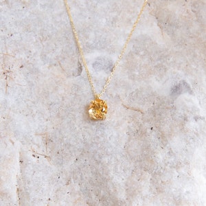 Handmade Solid Gold Citrine Necklace: November Birthstone Pendant