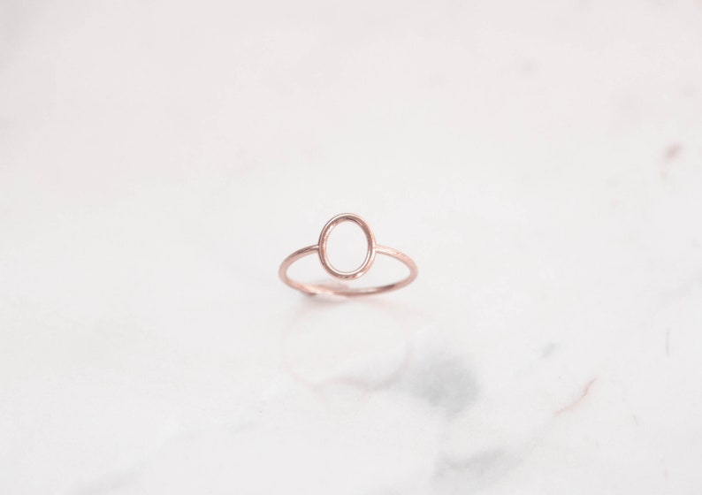 Gold Oval Ring,9K,14K,18K Solid Gold Ring,Geometric Ring,Minimalist Ring,Unique Design Ring,Gift For Her,Birthday Gift,Simple Everyday Ring image 6