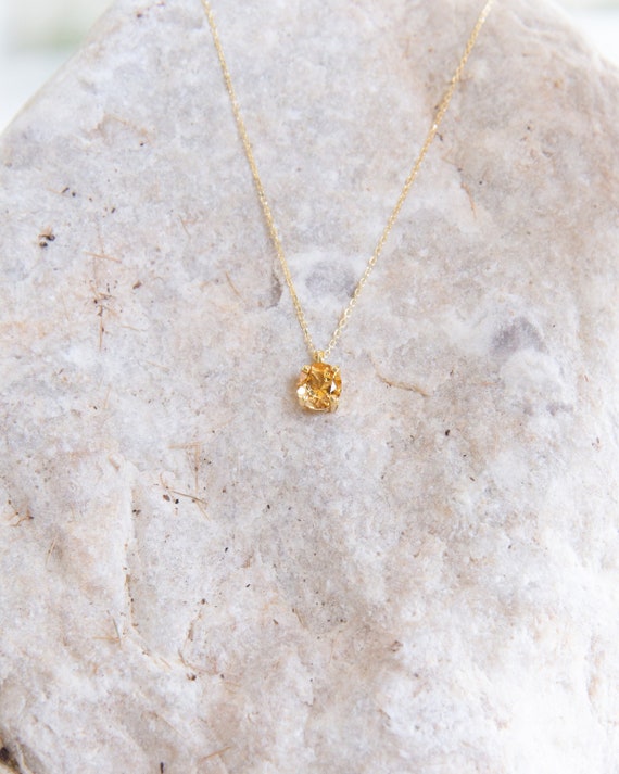 Gold Citrine Necklace November 