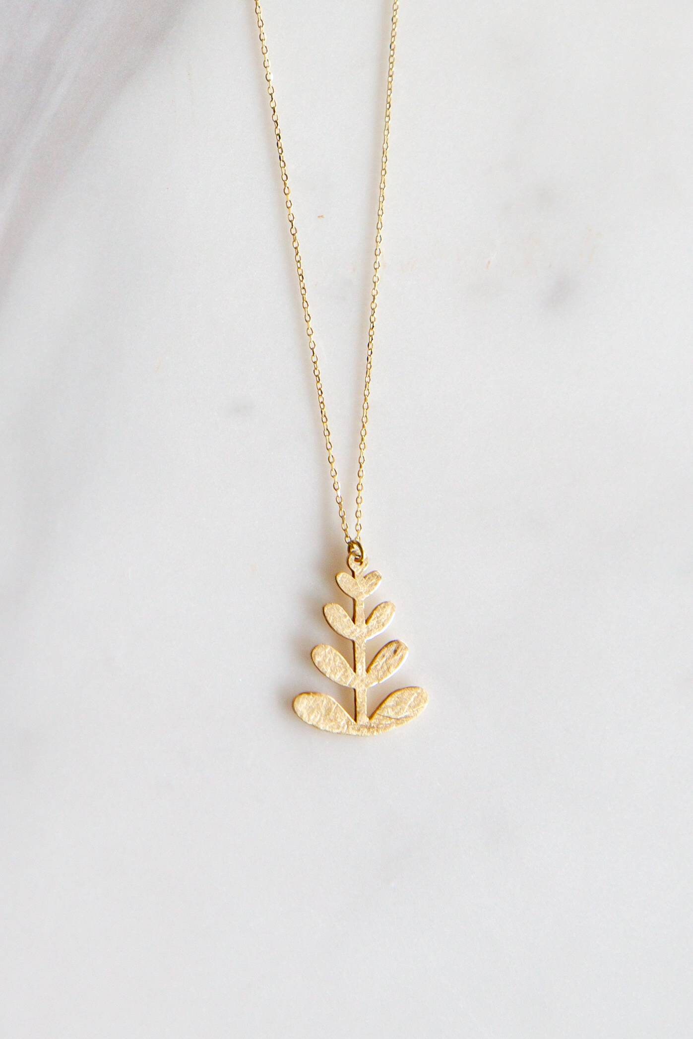 Gold Tree Necklace9K14K18K Solid Gold NecklaceNature Lover Etsy