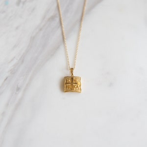 Constantine Necklace,ICXC NIKA,9K,14K,18K,Solid Gold ,Christian Necklace,Baptism Gift,Layering Necklace,Square Gold Cross Charm,For Her image 6