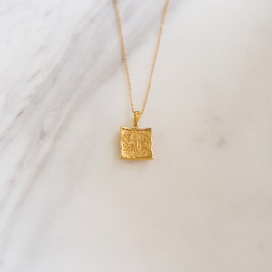 Constantine Necklace,ICXC NIKA,9K,14K,18K,Solid Gold ,Christian Necklace,Baptism Gift,Layering Necklace,Square Gold Cross Charm,For Her image 5