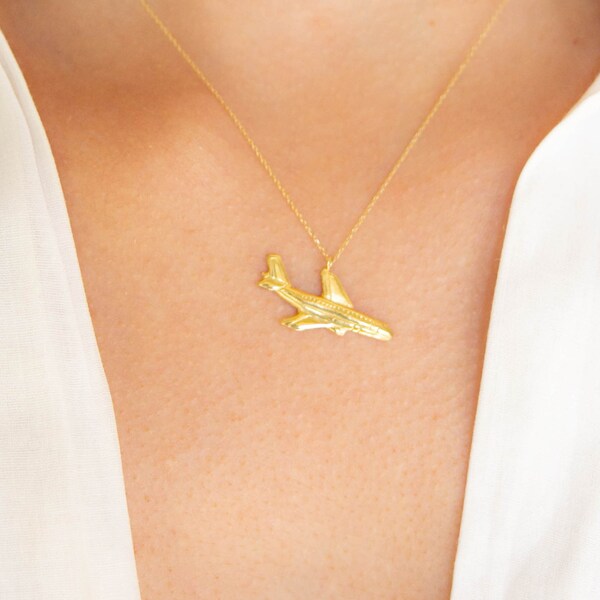 Airplane Necklace Etsy