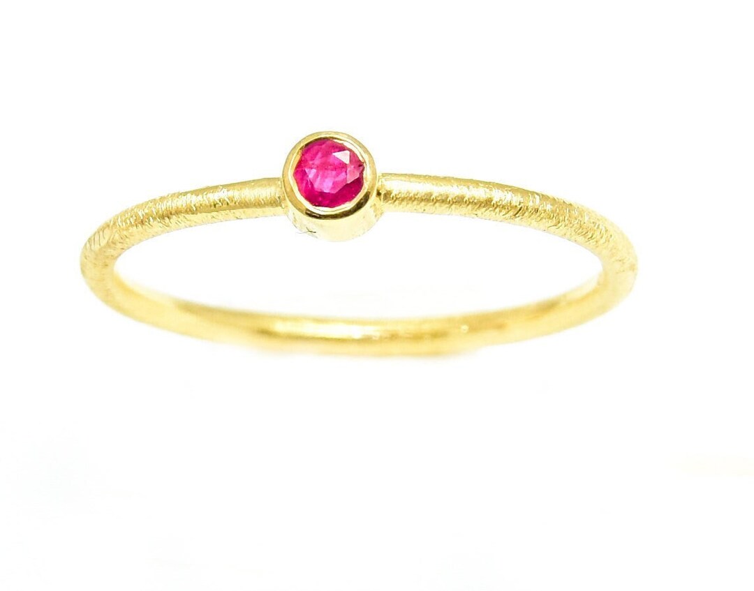 gold ruby ring stackable gold ring july ring natural... Ruby Ring, July Birthstone, 9K,14K,18K, Solid Gold, Thin Stacking - Etsy