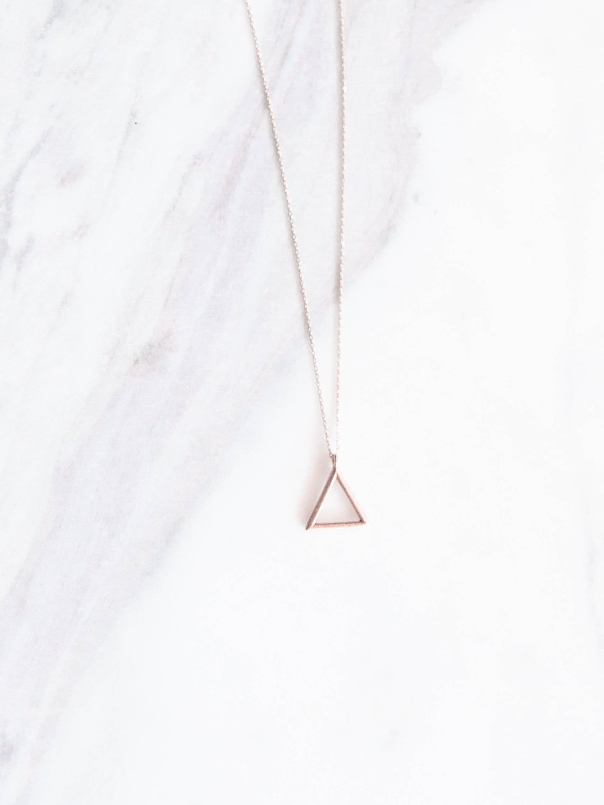 Tiny Gold Triangle Necklace9k14k Solid Gold Etsy