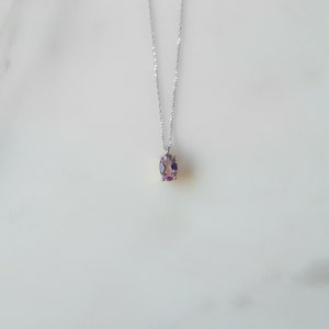 Pink Tourmaline Necklace,October Birthstone,9K,14K,18K Solid Gold,Pink Crystal,Anniversary Gift,Birthday Gift,Oval Gemstone Pendant image 5