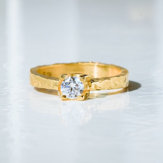 ＊K9 ダイヤモンドゴールドリング diamond 9金 gold ring Handmade Engagement Ring, K9,K14,K18, Solid Gold, Diamond