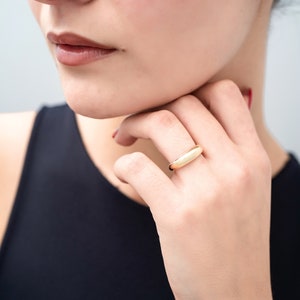 Dome Ring, K14 Solid Gold, Modern Chunky Ring, Bubble Ring, Statement Ring,Handmade, Classic Dome Ring, Mother&#39;s Day Gift,