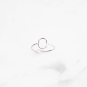 Gold Oval Ring,9K,14K,18K Solid Gold Ring,Geometric Ring,Minimalist Ring,Unique Design Ring,Gift For Her,Birthday Gift,Simple Everyday Ring image 5