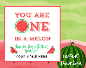 Watermelon Appreciation Gift Tags: Teacher Staff Thank You (Digital Download)