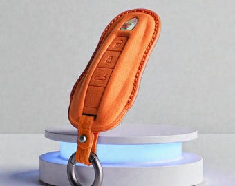 Porsche Alcantara Key Cover Set | Macan EV Cayenne Panamera 911 Taycan And More Key Case | Luxury Smart Key Protection | Porsche Accessories