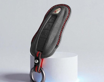 Porsche Alcantara Key Cover | Fits Cayenne, Panamera, 911, Taycan Smart Key | Luxury Porsche Key Case