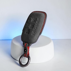 Jaguar key cover fits xf xe f pace e pace i pace xj xk 5 button smart key luxury key fob case protective holder made of alcantara leather